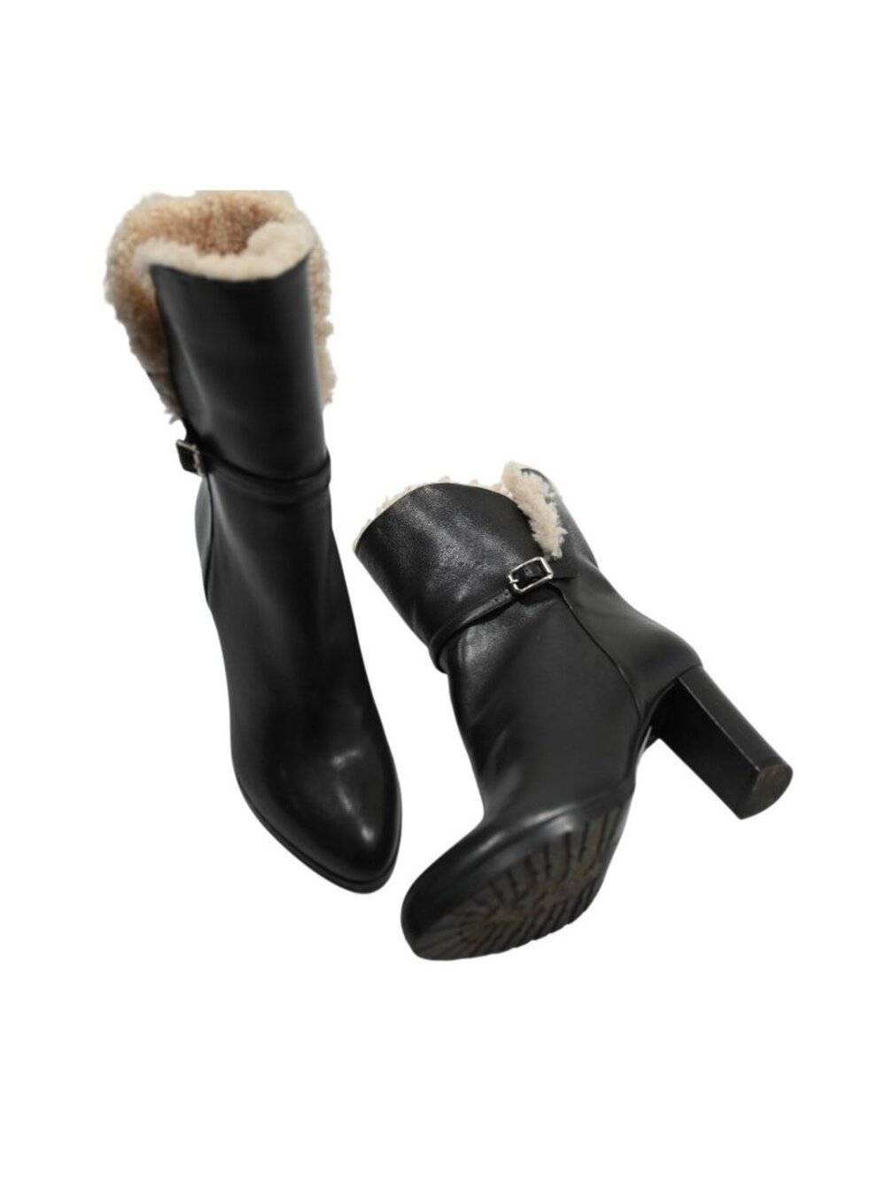 Neil Rodgers Lynn Shearling Boots in Black Leather